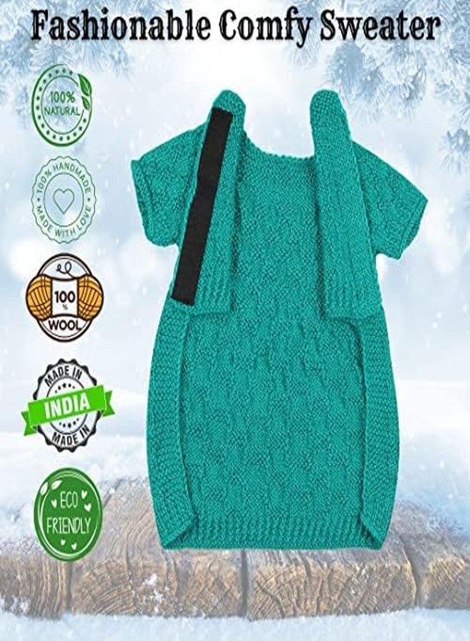WiggleBoo Limited Edition for Pug || Classic Hand Knitted Winter Sweater/Jacket || Stylish Designed || Ultra Warm || Comfortable & Soft Fabric (Green) - Image 5